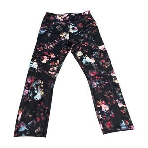 Avia Cropped Leggings Womens XS Multicolor Floral High-Waist Pull On Performance